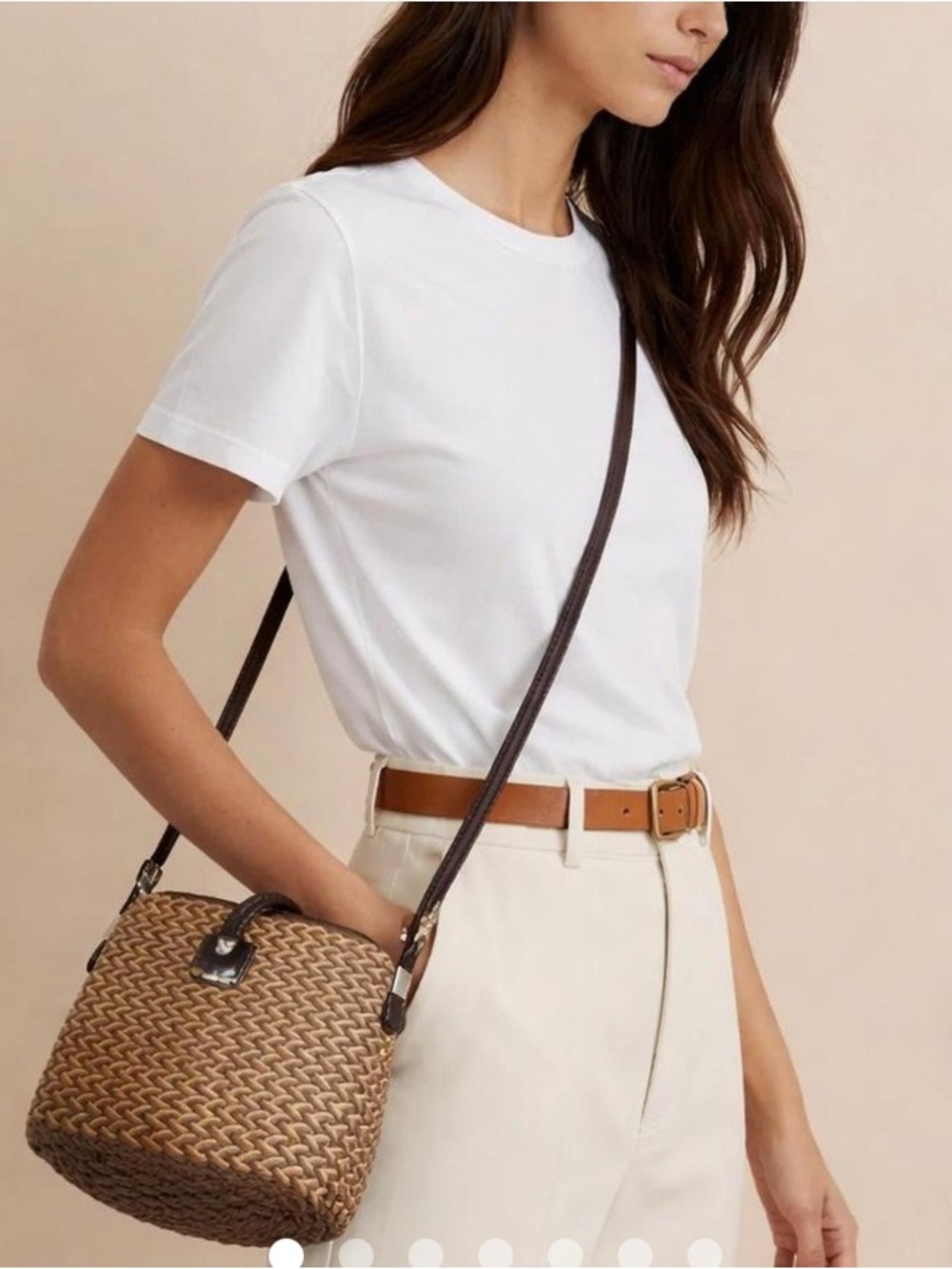 Brighton Woven Jute Crossbody Bag with Black Trim